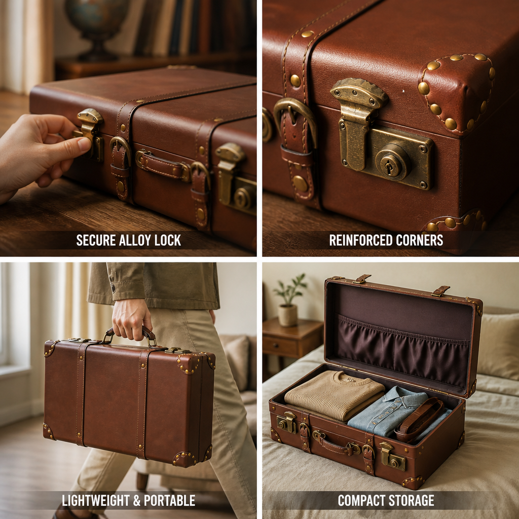 Vintage Leather Carry-On Case (Integrated Alloy Lock)