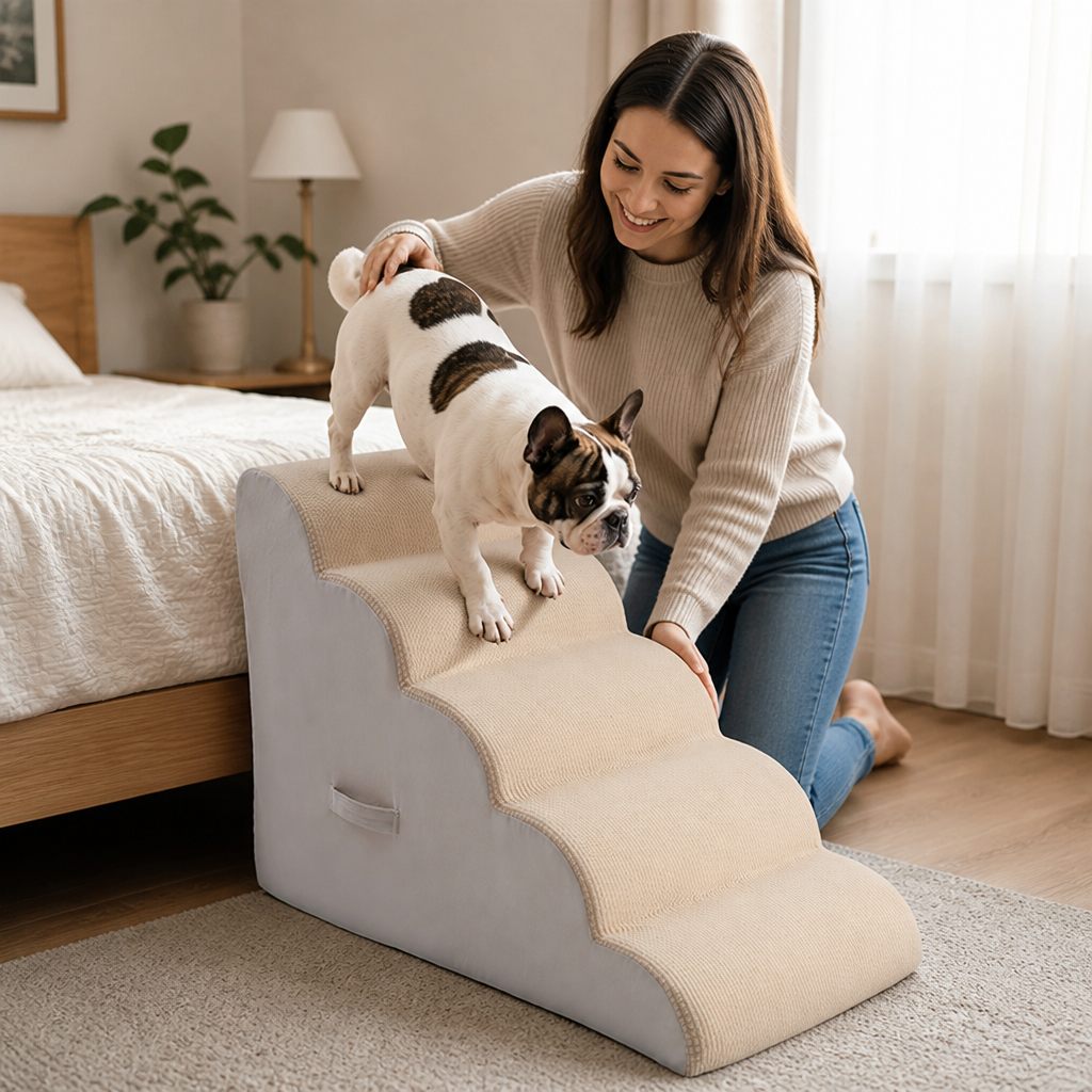 High-Density Foam Non-Slip Pet Stairs (For Dogs & Cats)