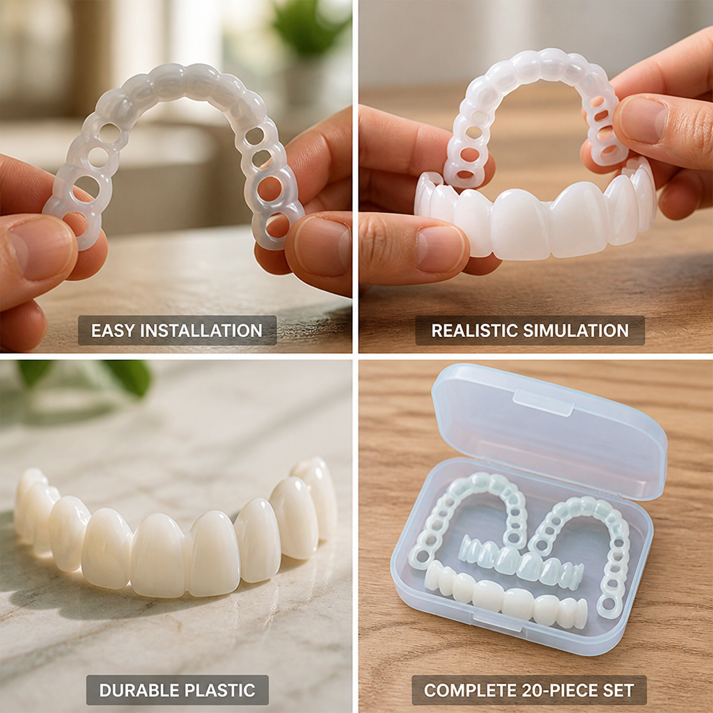 Realistic Plastic Dental Teeth Model (20-Piece Set)