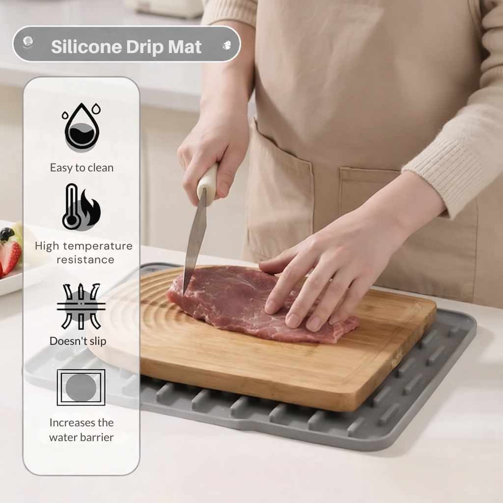 Drip Drying Mat | Dries Faster Without Puddles | Sloped, Heat Resistant | DrainMat