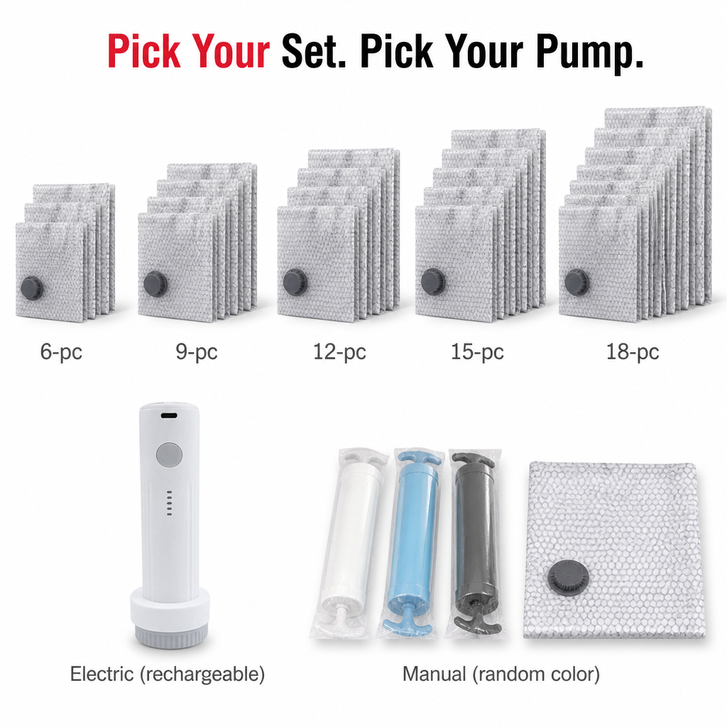 SpaceSculptor™ — Slash Closet Clutter by 80% Without Puffy Backup Bags