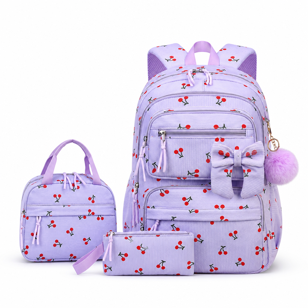 Lightweight Corduroy Backpack Set (3-Piece)