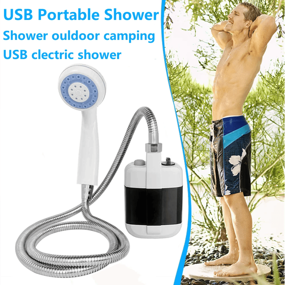 Portable Camping Shower with 20L Collapsible Water Bucket and USB Battery