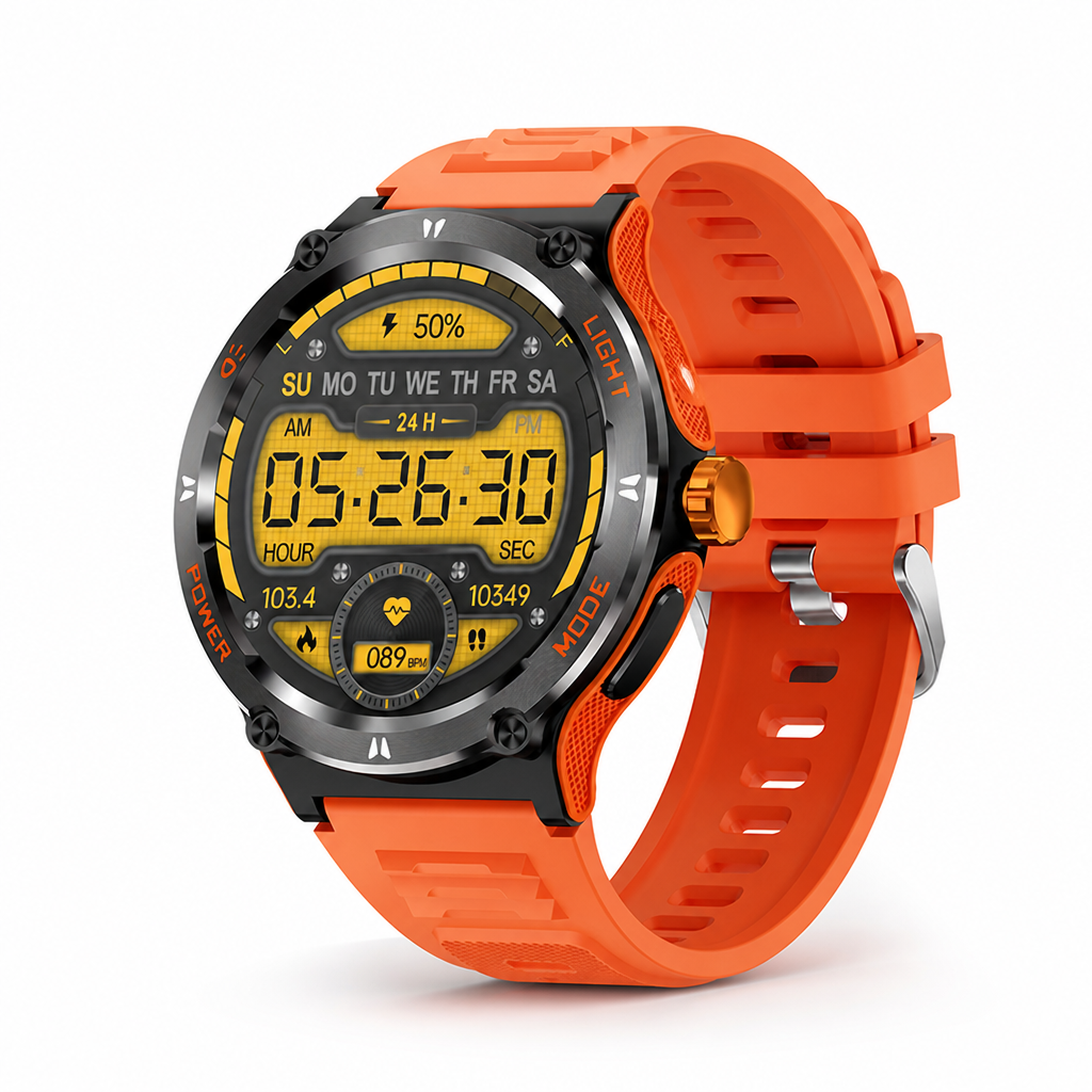 Integrated LED Flashlight & Silicone Band Smart Watch