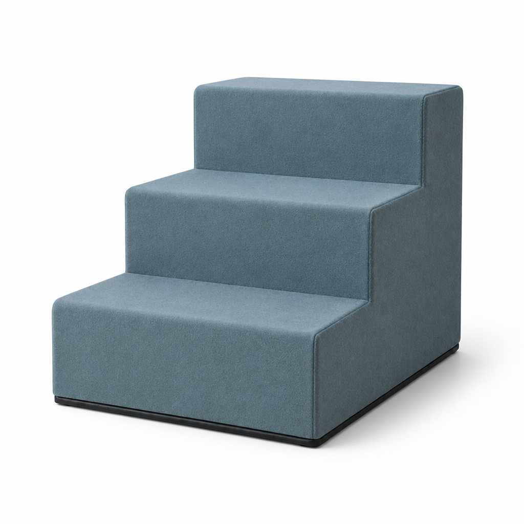 Non-Slip Velvet Foam Pet Stairs (3-Step)