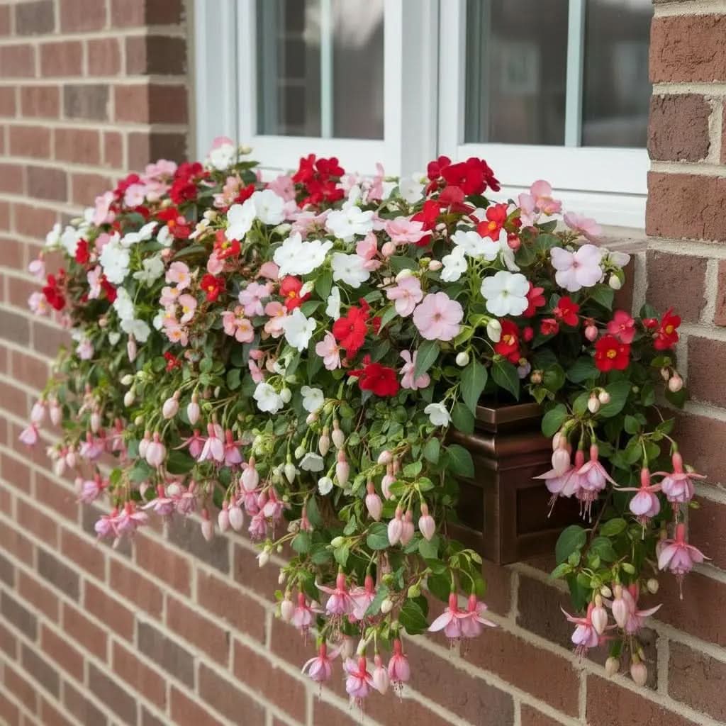 Outdoor Planter Box for Windows in Copper Finish