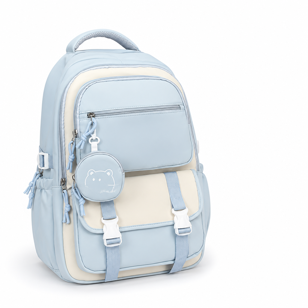 Lightweight & Spacious Nylon Backpack (Includes Coin Purse)
