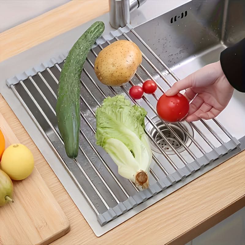 Stainless Steel Dish Drying Rack – Roll-Up Design