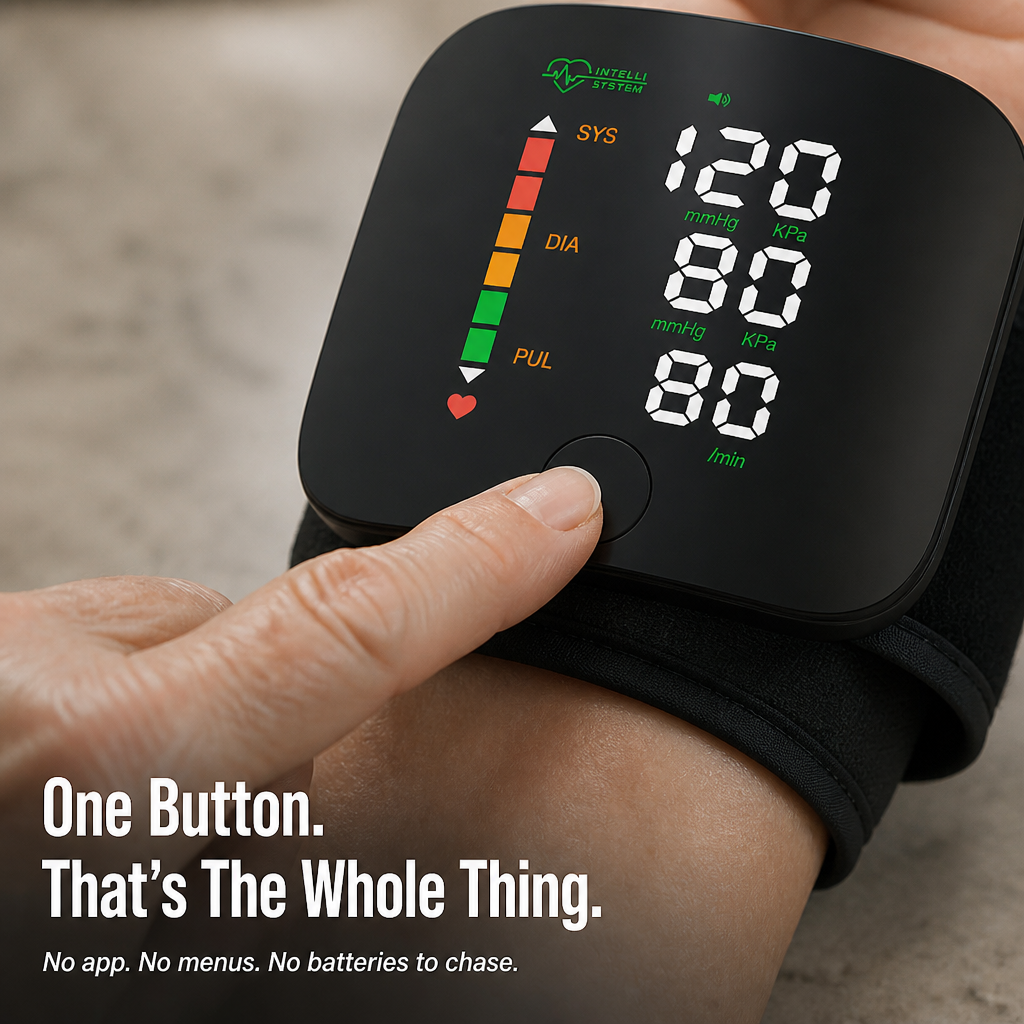 PulseSure™ — Press a Single Button, Get Your Reading in 20 Seconds Sharp