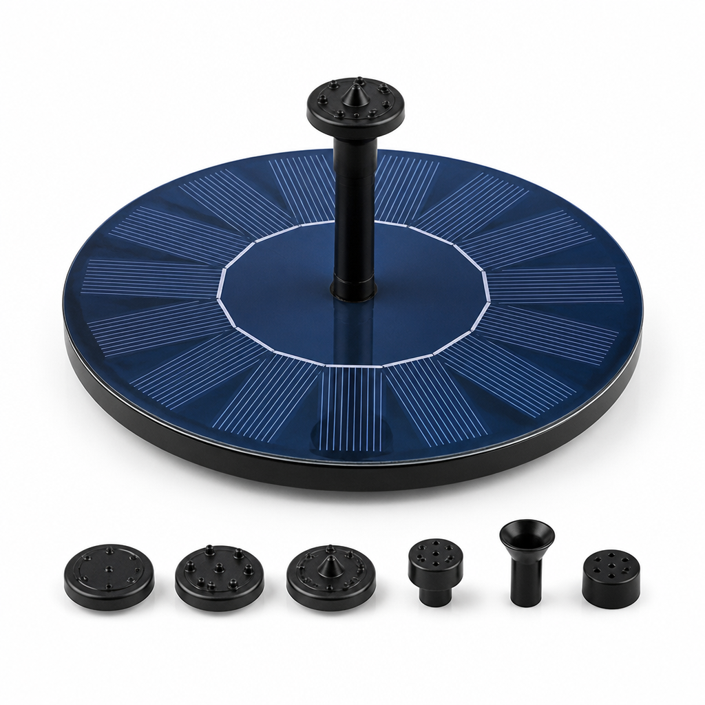 Solar-Powered Floating Fountain (6 Interchangeable Nozzles)