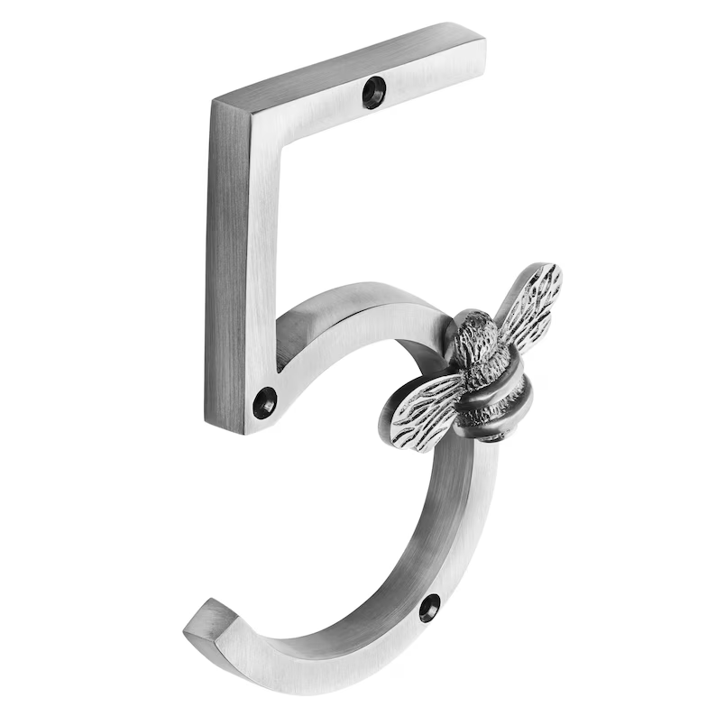 Bee-Inspired House Number Plaque – Customizable with 5 Digits