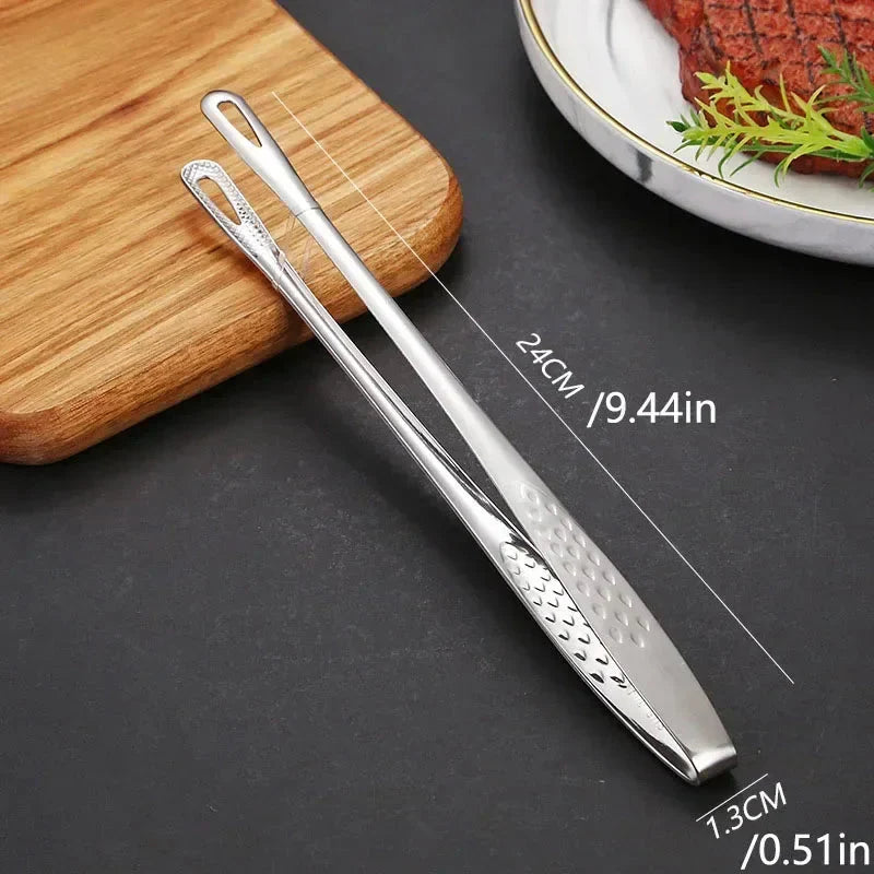 Long Stainless Steel BBQ Tongs for Grilling