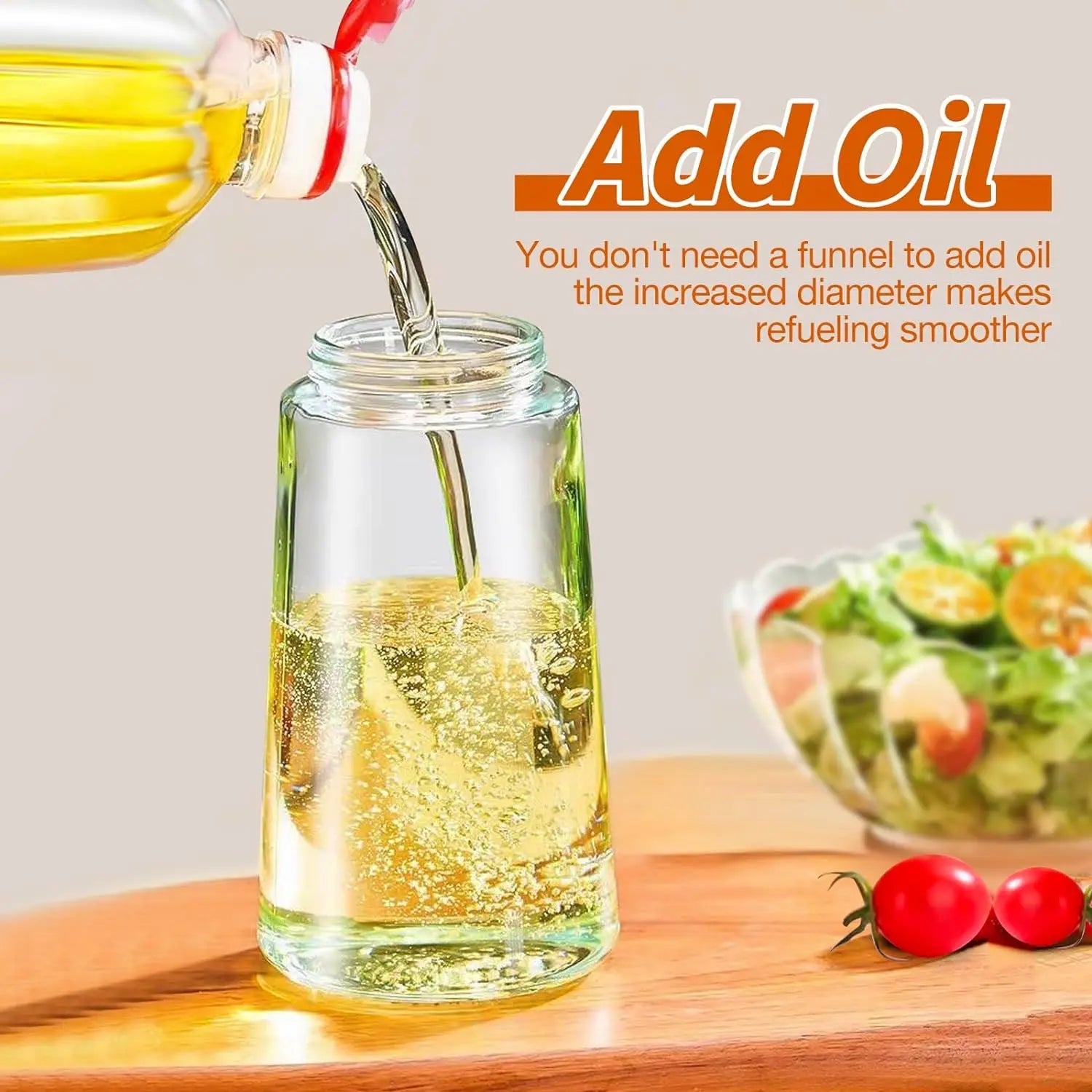 Glass Oil Dispenser and Sprayer – 470 ml 2-in-1 Bottle
