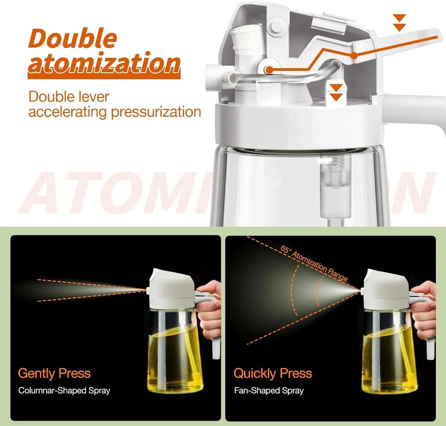 Glass Oil Dispenser and Sprayer – 470 ml 2-in-1 Bottle