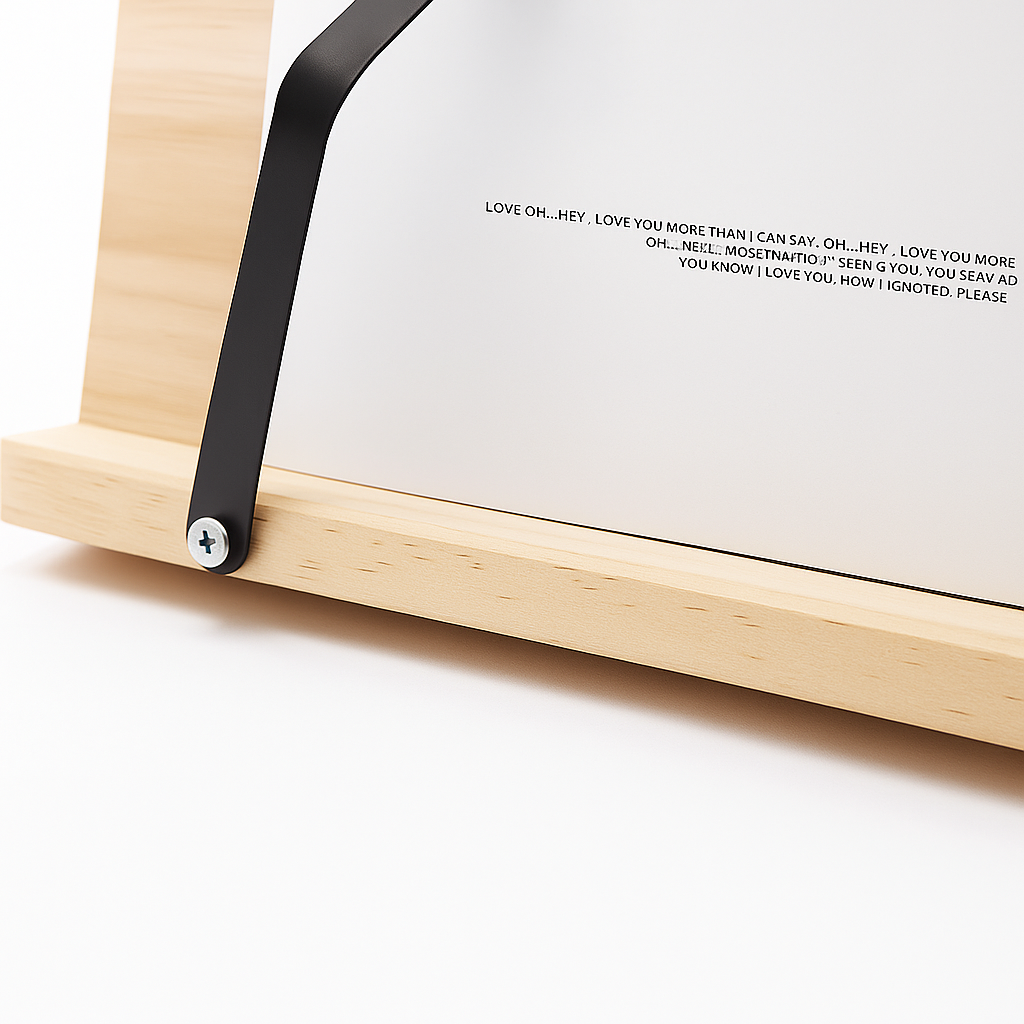 Wooden Book Stand with Adjustable Angle | Foldable Holder for Tablets & Cookbooks