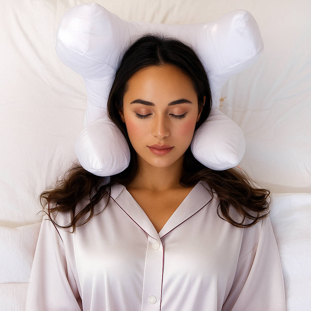 Ergonomic Contour Pillow with Cooling Memory Foam – Supports Every Sleep Position