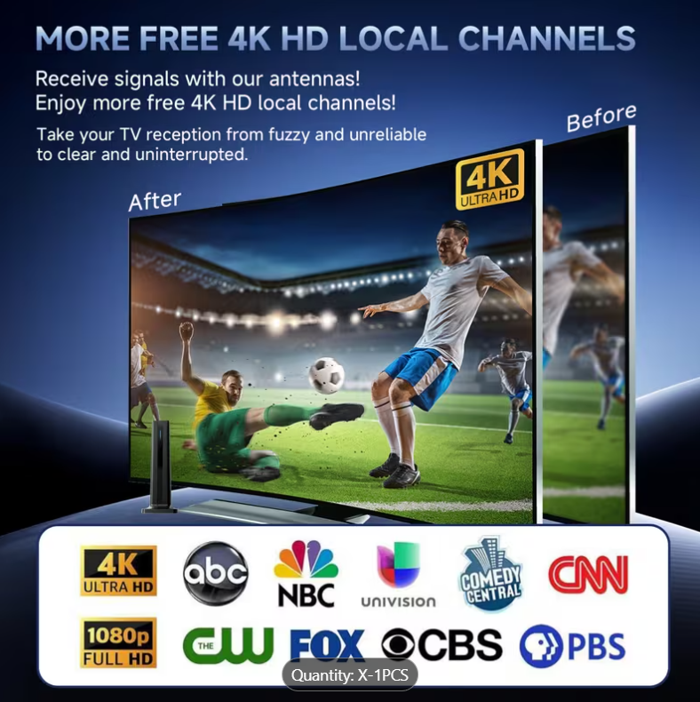Indoor TV Antenna – Compact Design for Local HD Channels with Over-the-Air Reception