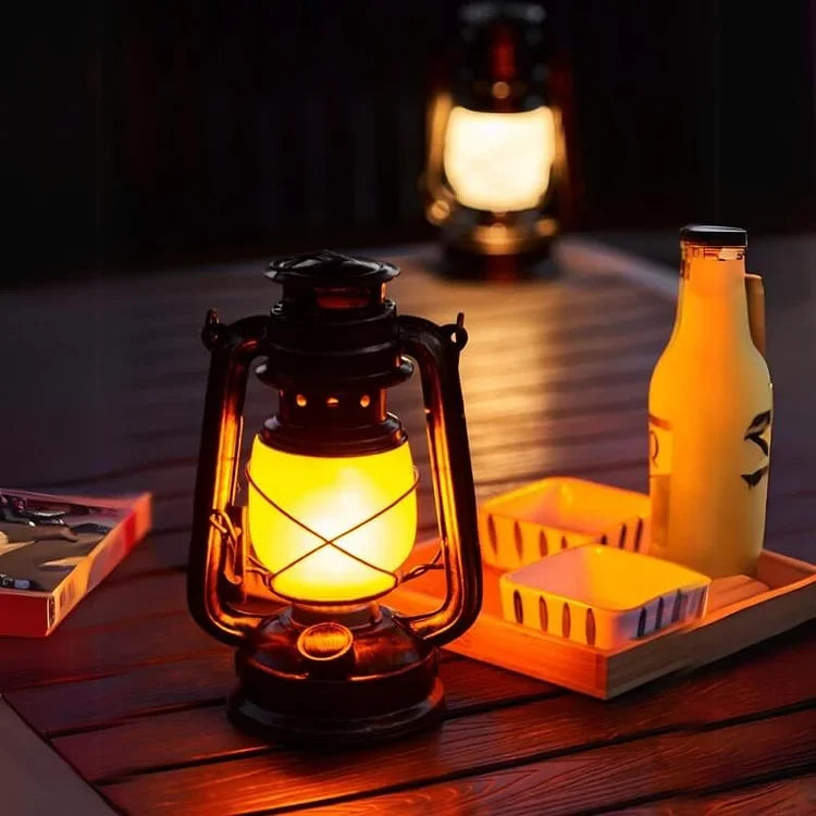 Portable Waterproof LED Lantern for Camping – Rechargeable Light with Warm and Flame Settings