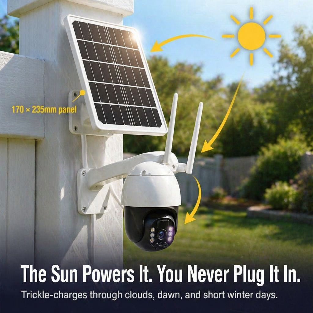 SolarSentry™ Wireless Outdoor Camera — Monitor Every Blind Spot Around the Clock, No Cables, No Fees