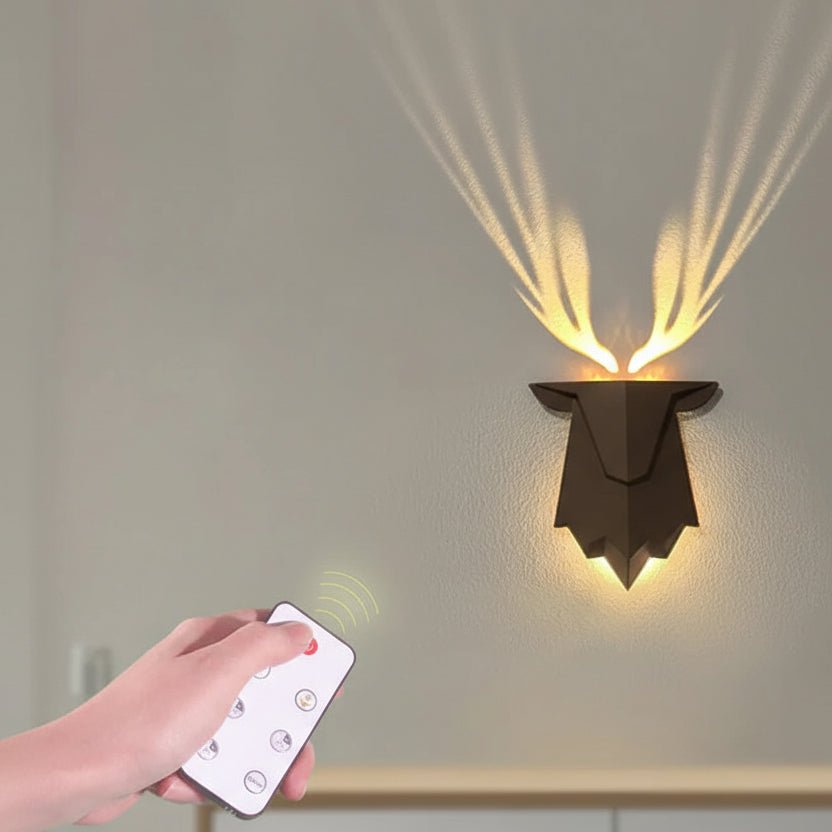 Deer-Shaped Wall Lamp with Remote Control and Adjustable Dimming