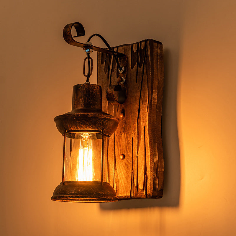 12-Inch Tall Cast Iron Wall Sconce with Downward Shade and Dual Voltage