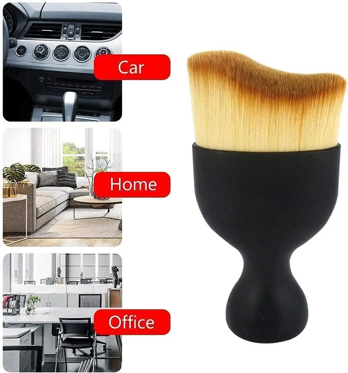 Set of 2 Soft Bristle Brushes for Car Interior Cleaning