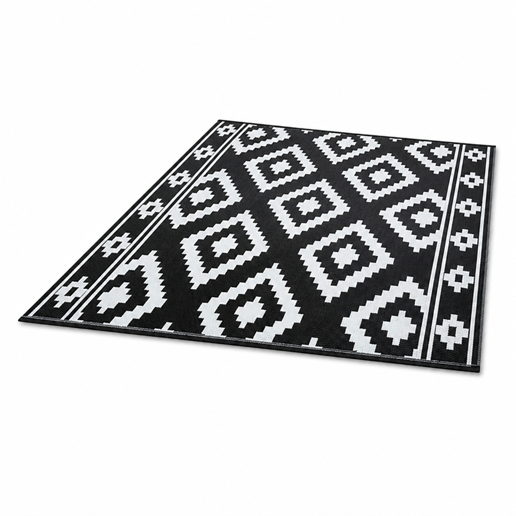 Weatherproof UV-Resistant Geometric Outdoor Rug