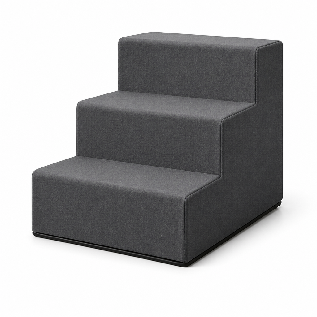 Non-Slip Velvet Foam Pet Stairs (3-Step)
