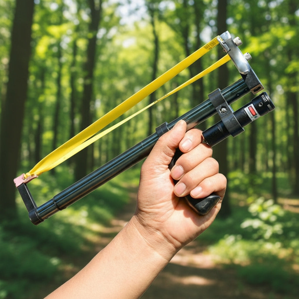 Adjustable Slingshot with Laser Targeting | High-Accuracy Outdoor Slingshot