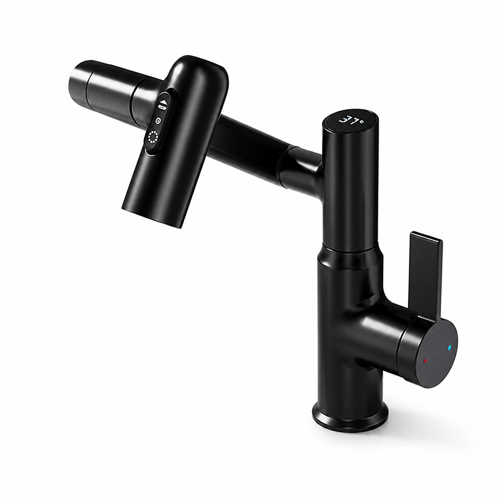 Stainless Steel 360° Swivel Temperature Display Kitchen Faucet