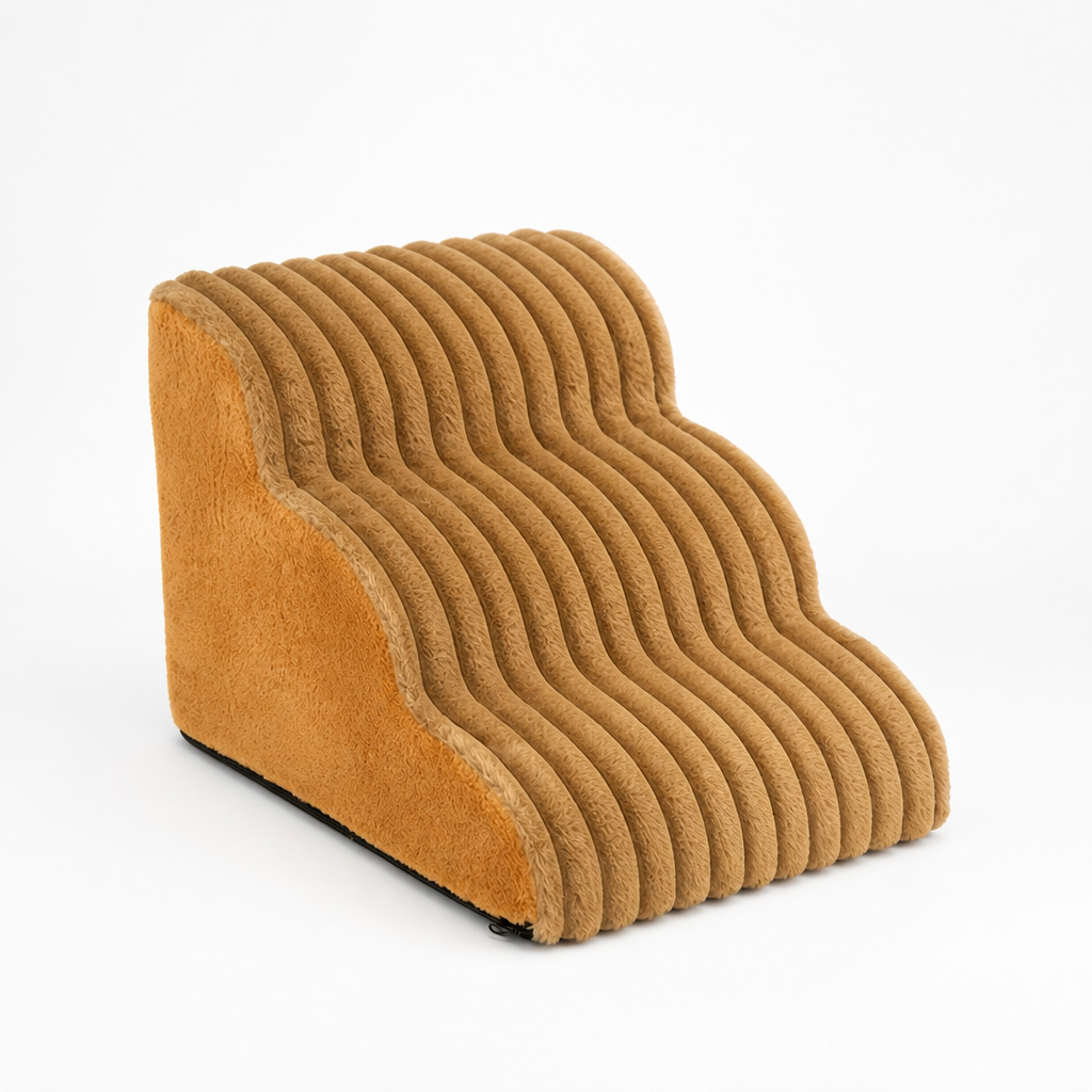 Plush Non-Slip High-Resilience Sponge Dog Stairs (Removable Washable Cover)