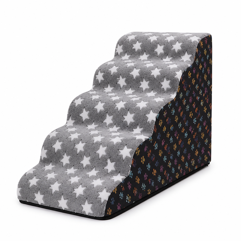 Plush Foam & Non-Slip Pet Stairs (Removable Washable Cover)