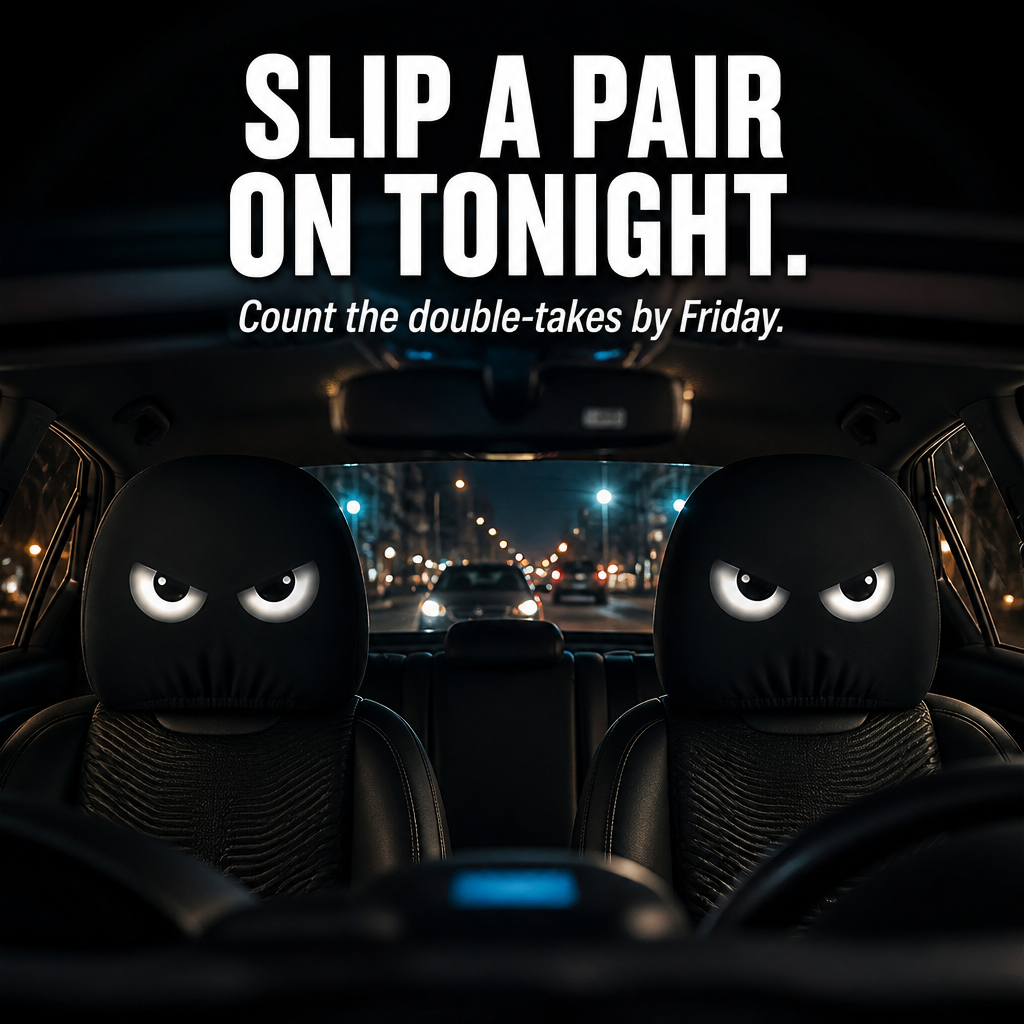 HappyCaps™ — Pop Cartoon Faces on Your Headrests and Catch Eyes