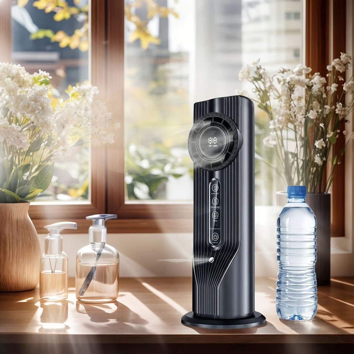 Portable USB Fan with Humidifier – 6-Speed Quiet Air Cooler for Desk