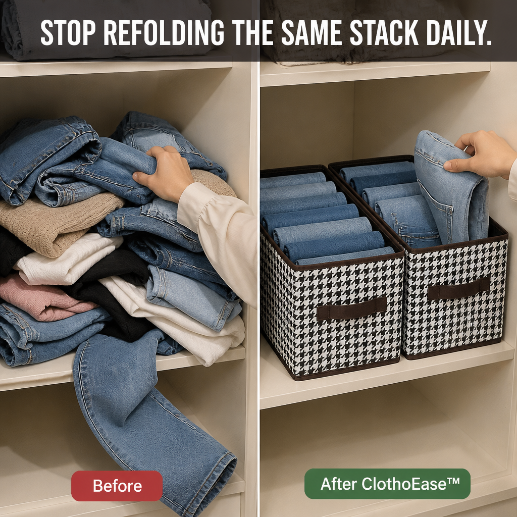 ClothoEase™ — Find Every Pair of Jeans Without Rummaging Through Stacks
