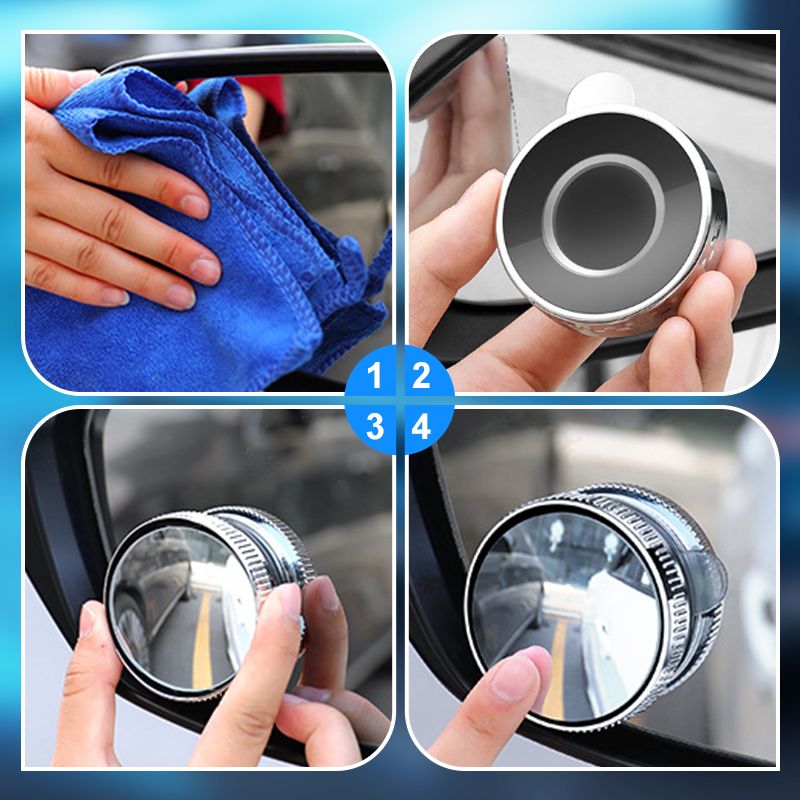 Set of 2 360° Adjustable Blind Spot Mirrors for Car Side View