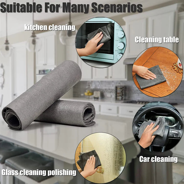 Streak-Free Microfiber Cloths – Chemical-Free Cleaning Set