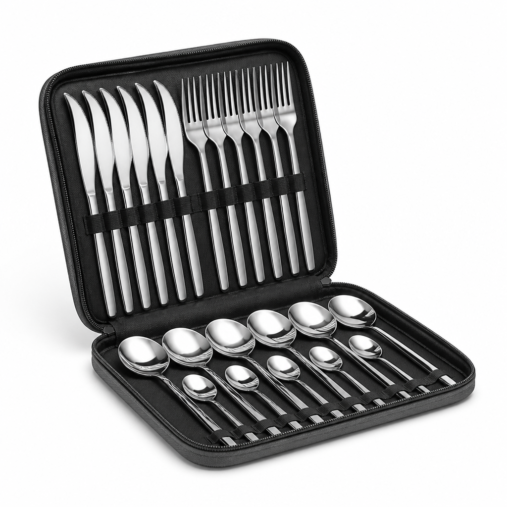 Durable Dishwasher-Safe Stainless Steel Cutlery Set (24-Piece)