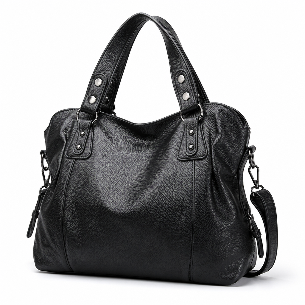Premium Leather Zippered Women's Shoulder Bag (Removable Strap)