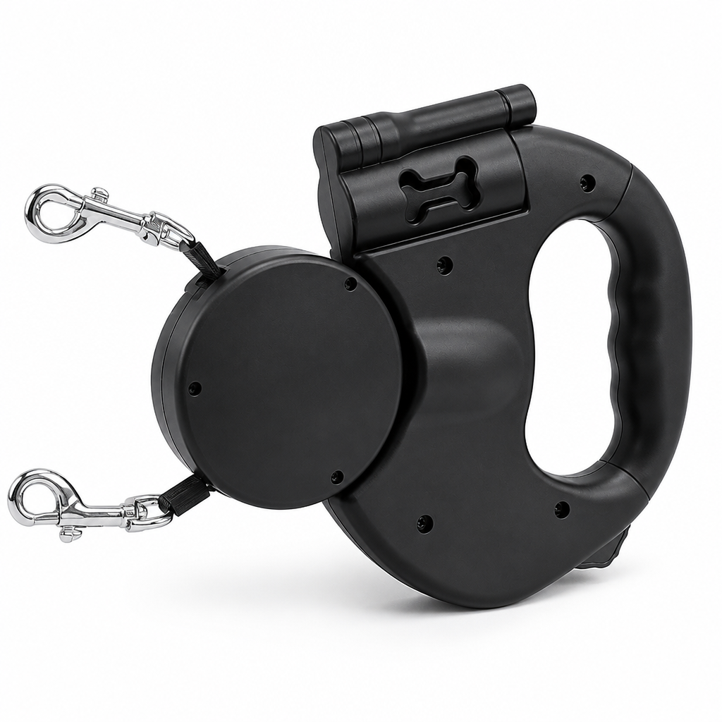 360° Swivel Tangle-Free Reflective Dual Retractable Dog Leash