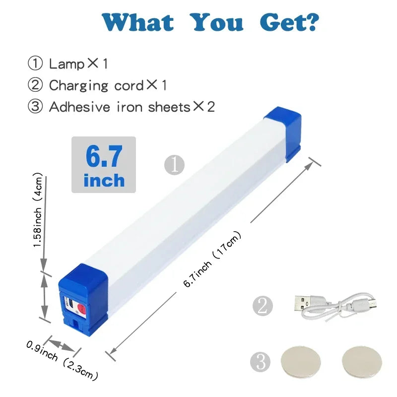 Magnetic LED Tube Light – Battery-Powered