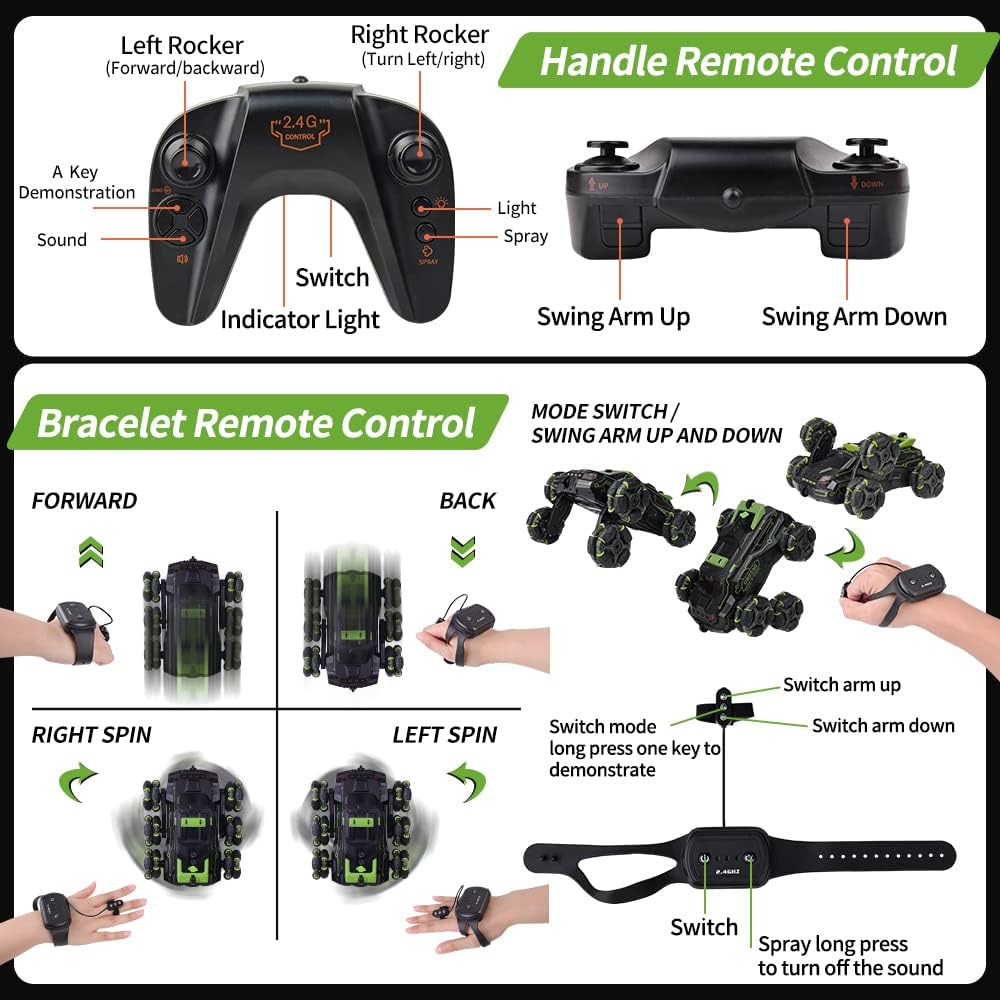All-Wheel Drive Stunt Car with RC Remote Control