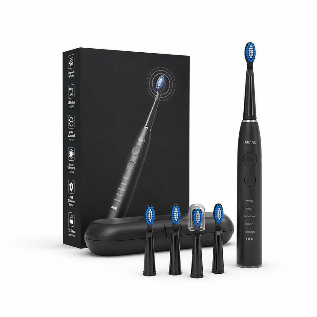 40000 VPM Rechargeable IPX7 Waterproof Electric Toothbrush (5 Modes)