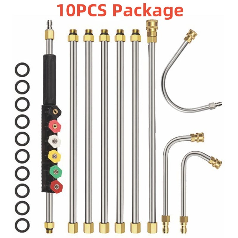Extendable High-Pressure Washer Wand Kit – Cleaning Lance for Gutters, Roofs & Walls with Nozzles