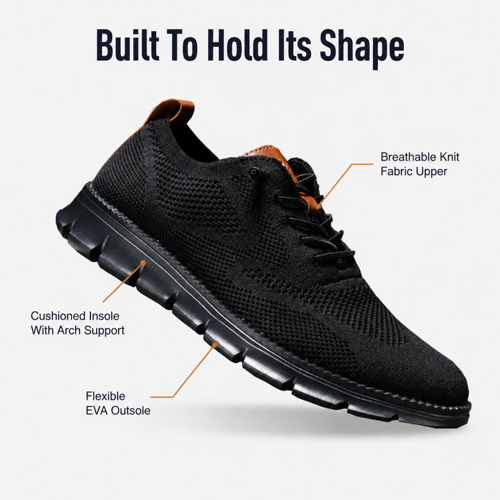 StrideAura™ – Breathable Knit Walking Shoes with Orthopedic Arch Support