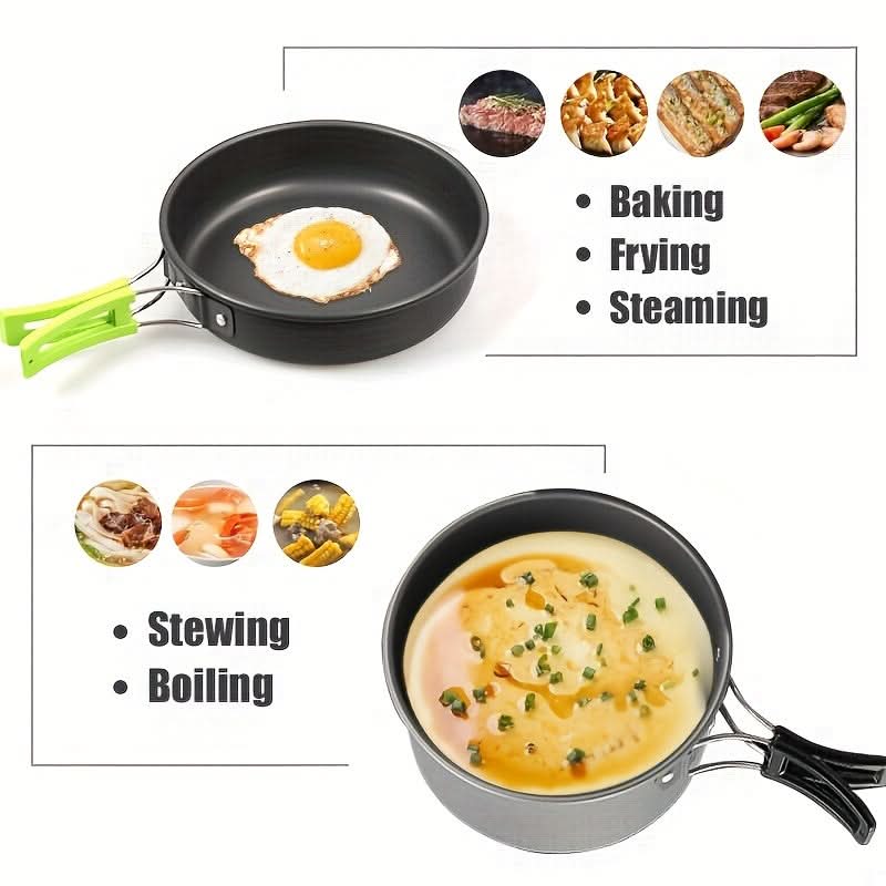 Travel-Friendly Camping Cookware Set for Outdoor Meals
