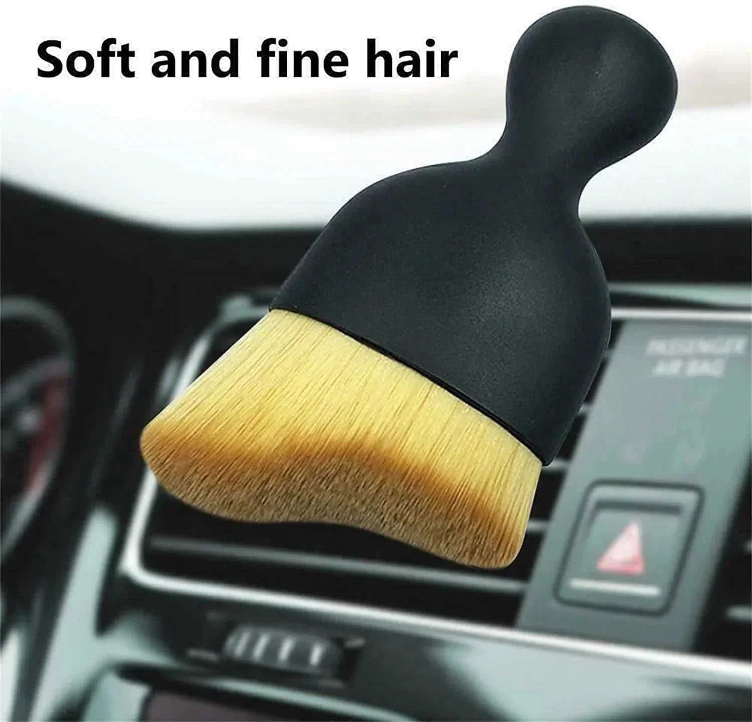 Set of 2 Soft Bristle Brushes for Car Interior Cleaning