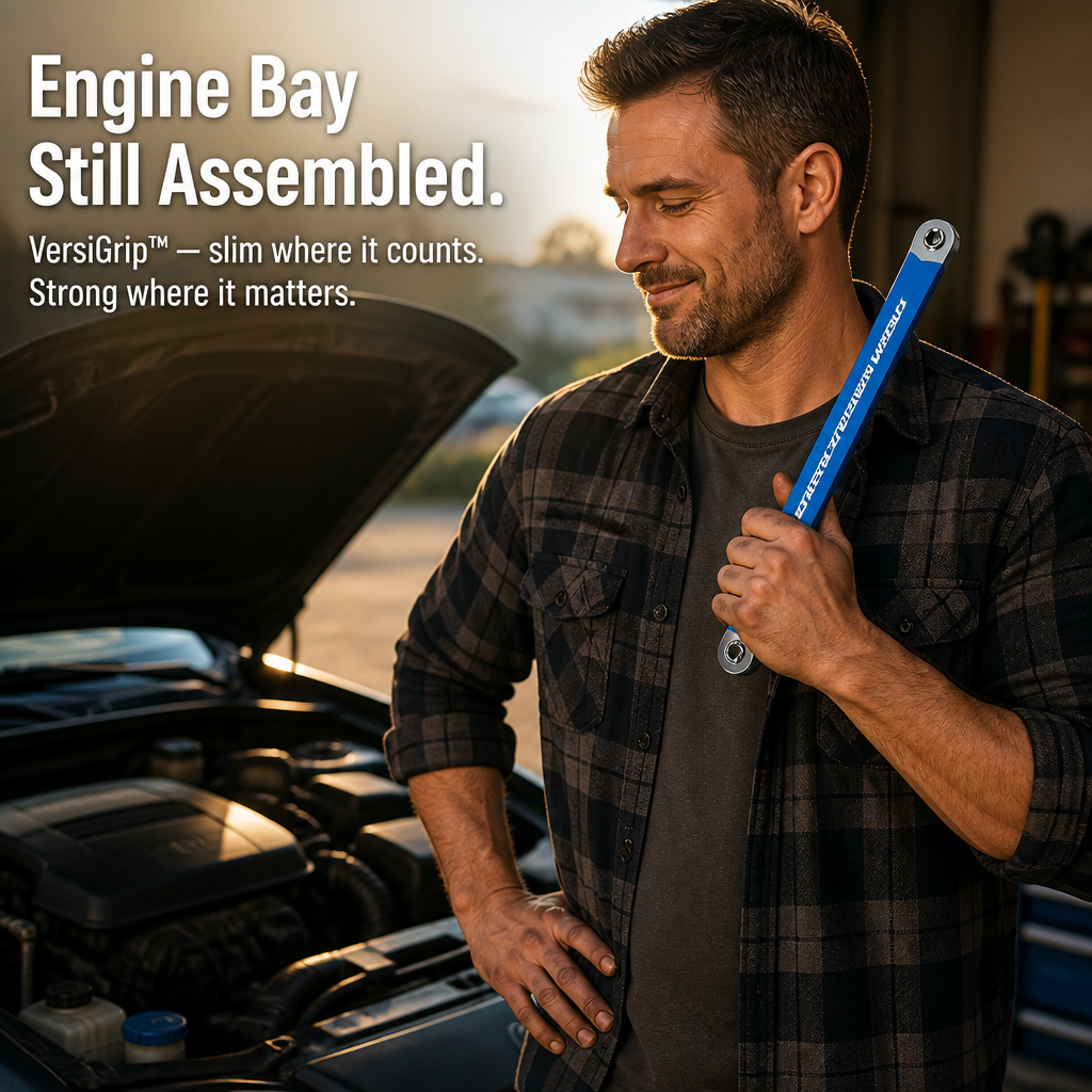 VersiGrip™ — Access Hidden Engine Bolts in Half-Inch Gaps Without Any Swing Arc
