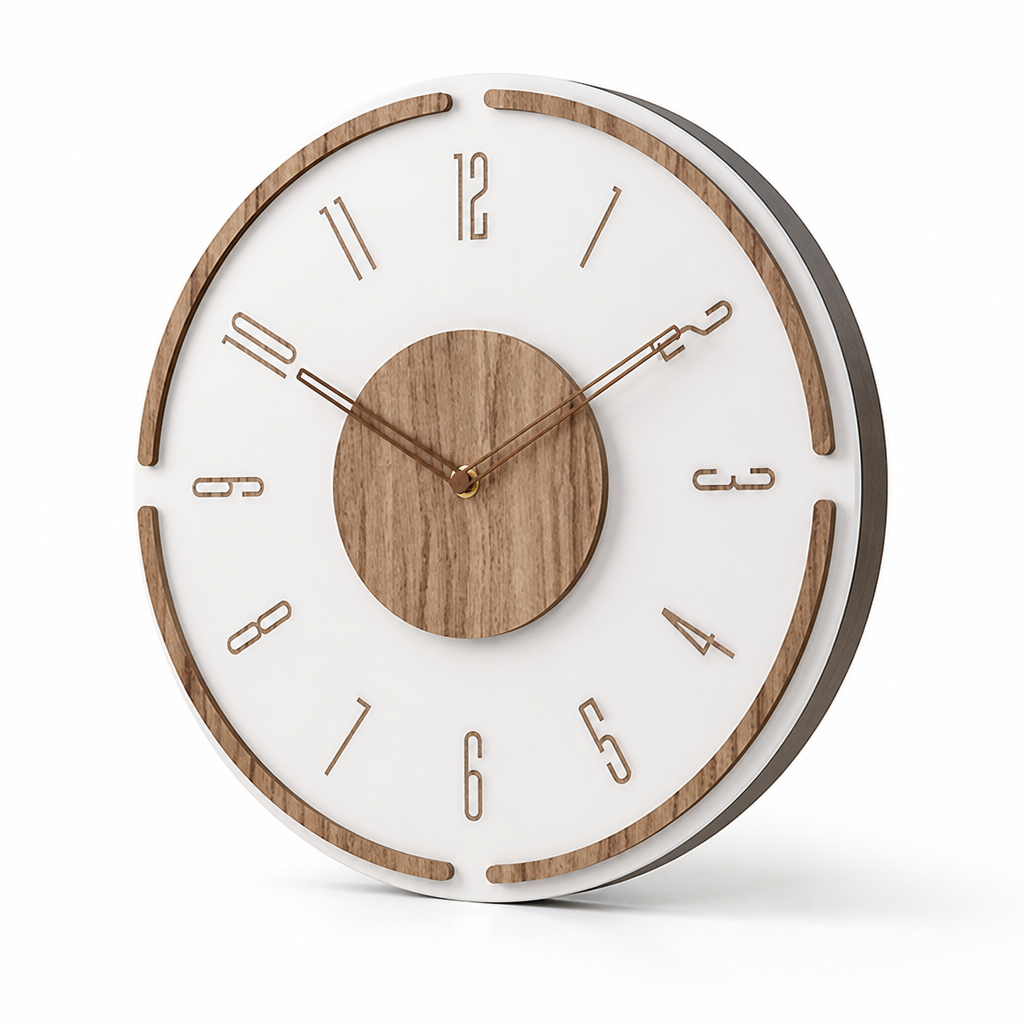 Minimalist Solid Wood Silent Quartz Wall Clock