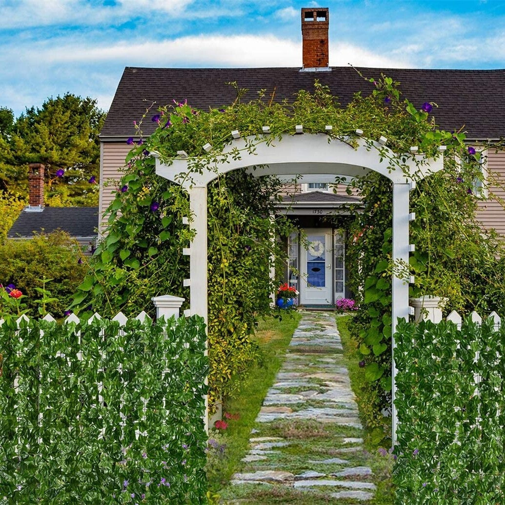 Weather-Resistant Garden Privacy Screen with Artificial Leaf Design